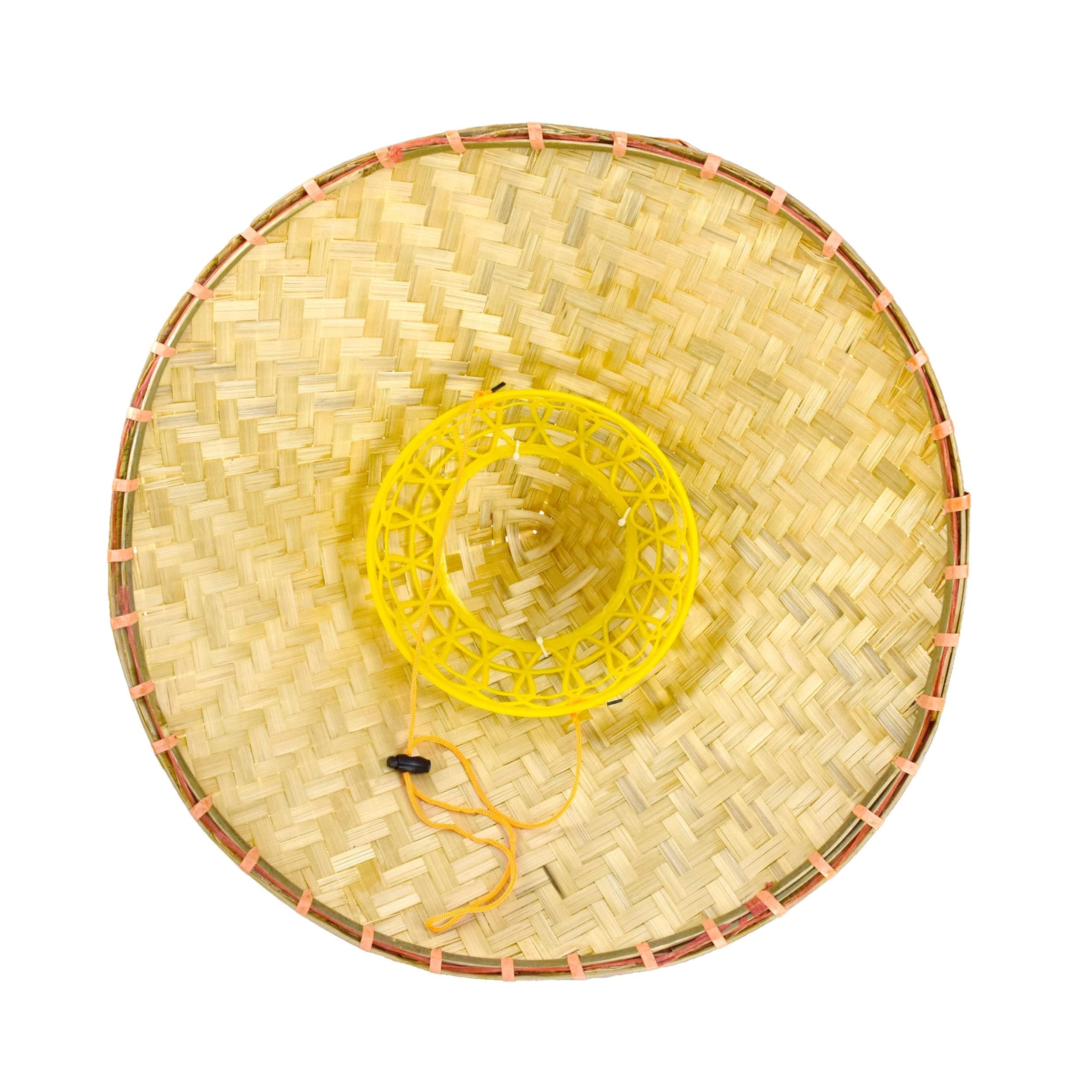 Outdoor Shaping Chinese Rice Bamboo Hat for Men, Asian Straw Sun Hats for Farmer Patty, Samurai, Helloween, Cospaly
