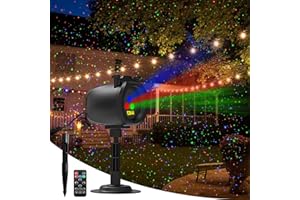 Matekxy Laser Lights Projector with 4 Projections for Christmas Halloween Party Starry Sky, Outdoor Laser Lamp with RF Contro