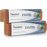 Himalaya Botanique Whitening Antiplaque Toothpaste with Xylitol, Fluoride Free, for Plaque Reduction & Gentle Whitening, 4 oz, 2 Pack