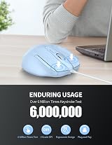 TECKNET USB Wired Mouse 6400 DPI 6-Button Ergonomic 5FT Cable view 4
