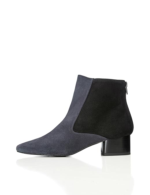 FIND Damen Ankle Boots aus Velours-Kunstleder