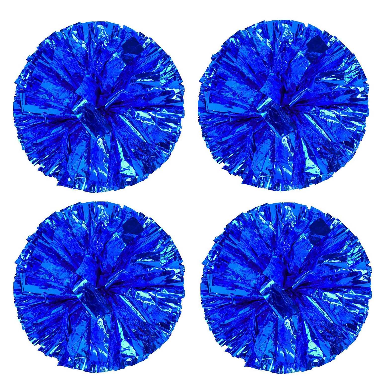 Popcornon 4 Poms Cheerleading Cheerleader Poms for Etc Sports Team Spirit Cheering Blue