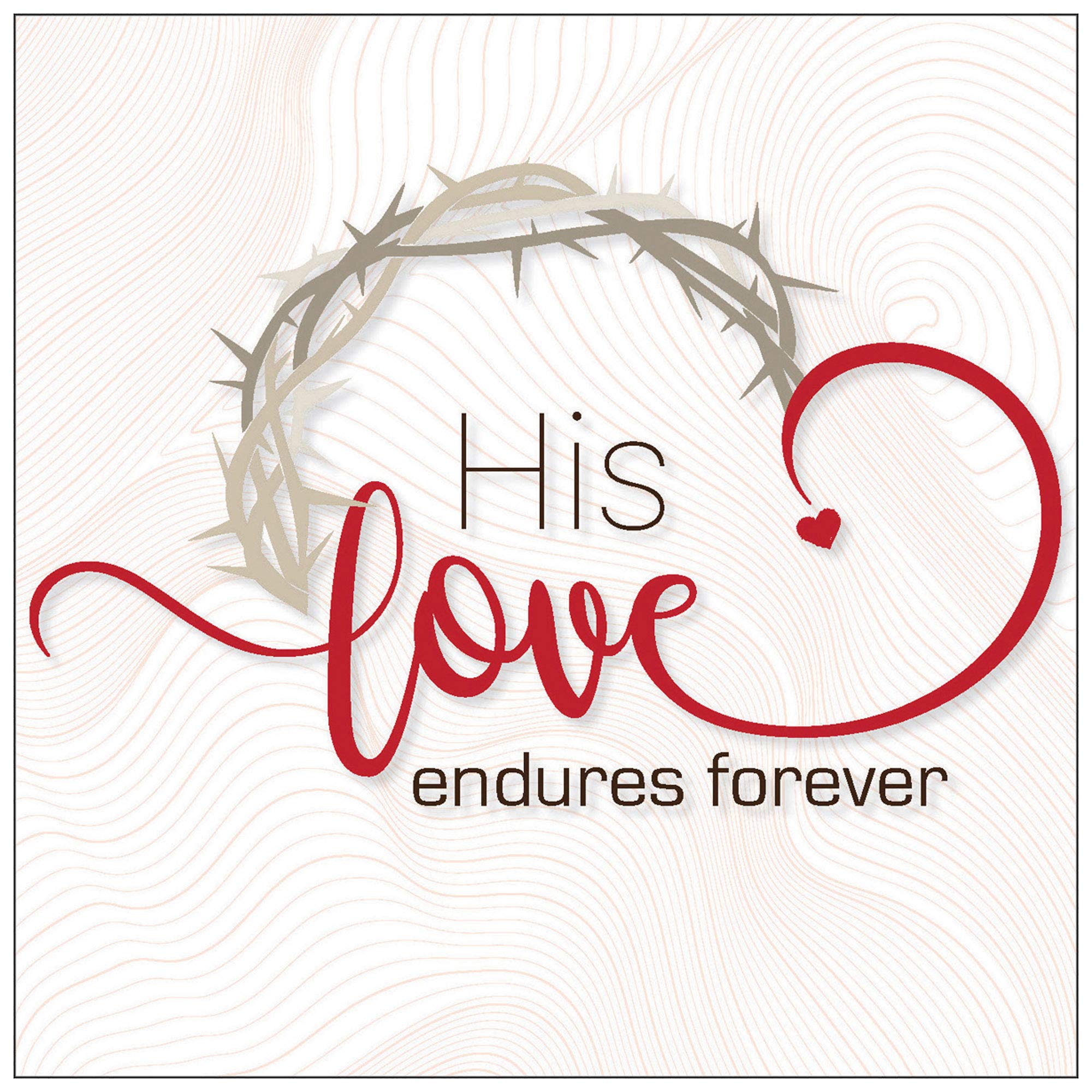 Religious Easter Cards - His love endures forever, pack of 5, with white envelopes and Bible verse inside these Christian Easter cards, by Just Cards Direct
