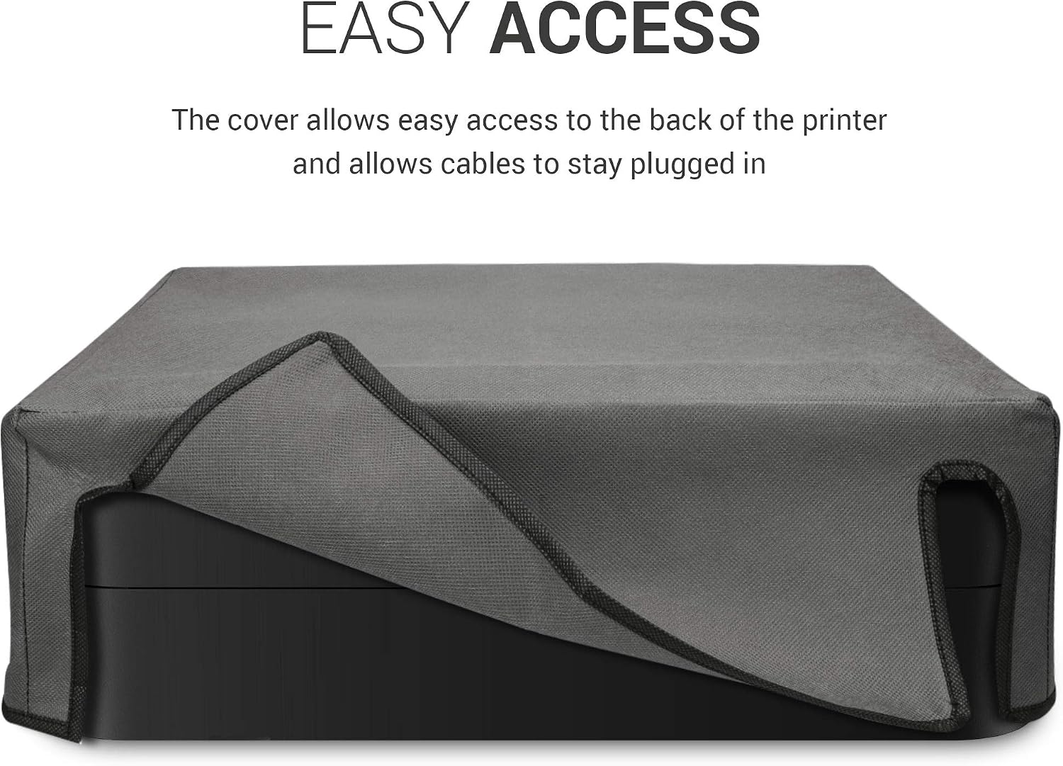 kwmobile Dust Cover Compatible with Canon Pixma TS3350 / MG7750 Serie - Printer Case - Fabric Protector Cover - Dark Grey - Image 3