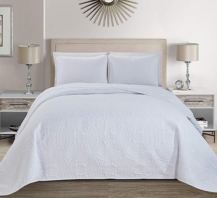 Fancy Collection 3pc Full/Queen Embossed Oversized Bedspread Set