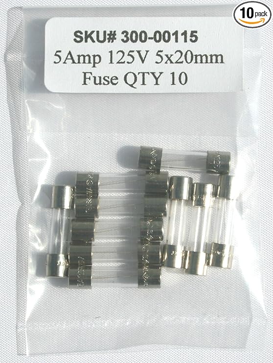 Amazon Com 5a 125v 5x20mm Fuse 5 Amp 125 Volts Fast Blow Lot Of 10 Automotive
