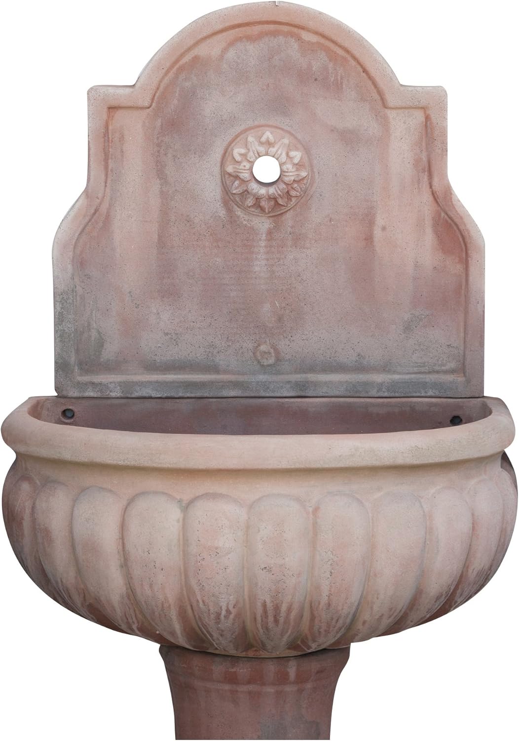 Biscottini Tuscan Terracotta Made W60xDP42xH130 cm Sized Aged Wall Fountain: Home & Kitchen