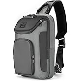 reeyee Anti-Theft Sling Bag with Lock, Waterproof Crossbody Backpack Fits 11 inch Tablet, Men's Shoulder Chest Bag