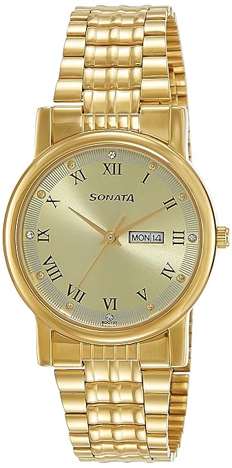 Wedding Analog Gold Dial Mens Watch -NK7987YM04W