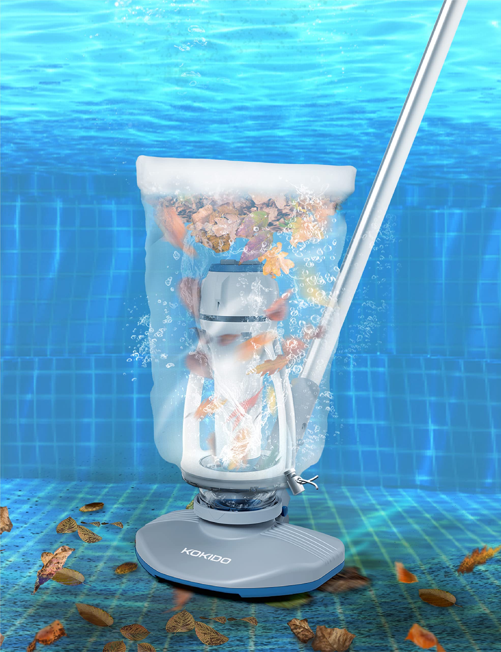 Photo 1 of *Used*KOKIDO Rechargeable Pool Spa Hot Tub Vacuum with Pole, Works in 104°F Water, IPX8 Waterproof, 2X Power, Filter Bag for Dirt and Debris, 30mins for Inflatable spas/hot tubs XTROVAC 200