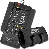 Motorcycle Tool Roll Bag - Roll-Up Tool Pouch Wrench Sturdy Organizer Handlebar Tool kit for Harley, Enduro, Dirt Bike, UTV, and Motorcycle Accessories Gear, Tools Not Included
