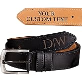 Personalized Leather Belt for Men, Custom Engraved Genuine Leather Belt with Name or Message, Handmade Gift Idea for Husband, Boyfriend, or Dad, Grandpa, Christmas Gift for Him 2025, Holiday Gift Men
