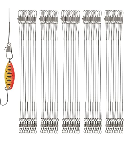 Amazon.com : Fishing Wire Leader Rigging 150LB: 10pcs Stainless Steel Pike Fishing  Leader Line Rig : Sports & Outdoors