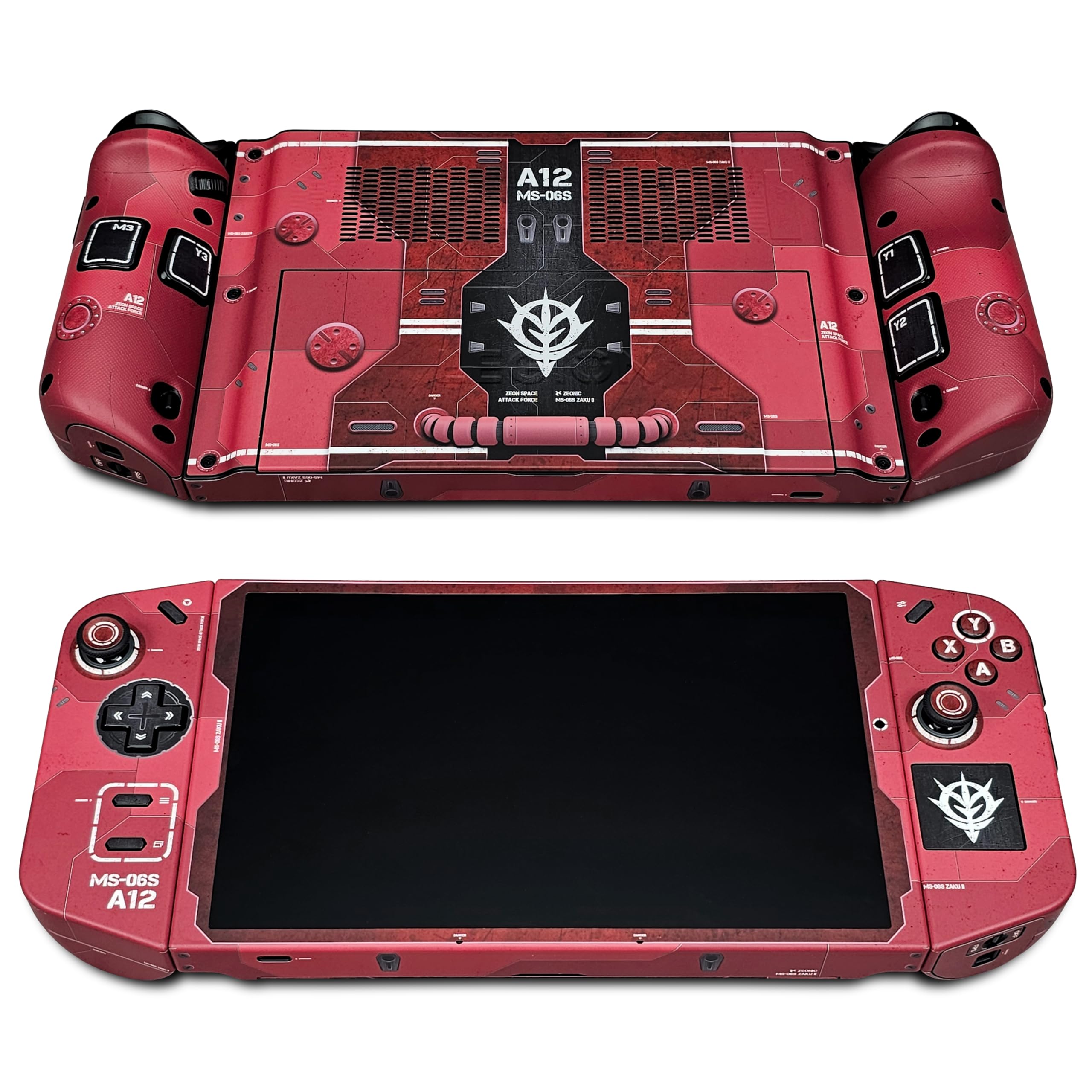 Legion Go skin, Red Zaku II edition, Full wrapping matte vinyl skin for Legion Go (Designed by POP SKIN)