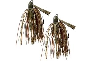 Reaction Tackle Tungsten Swim Jig for Bass Fishing - Weedless Design with 97% Pure Tungsten Jig Head and Silicone Skirt - Fishing Tackle for Pike, Walleye and Muskie and More (2-Pack)