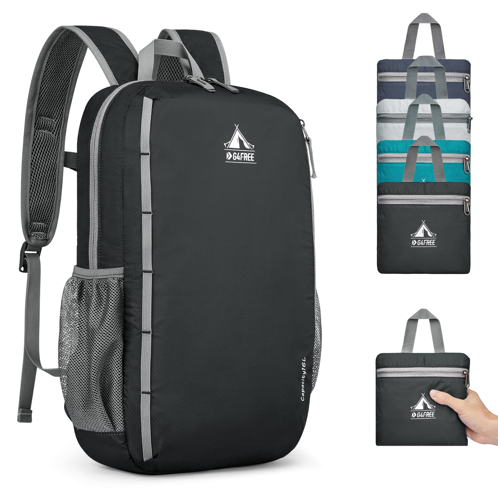 G4Free 16L Lightweight Hiking Daypack Packable Small Backpack Waterproof Shoulder Bag Travel Outdoor Men Women