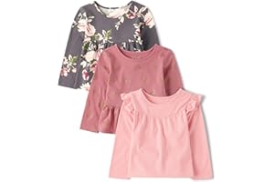 The Children's Place Girls and Toddler Long Sleeve Everyday Casual Knit Shirt