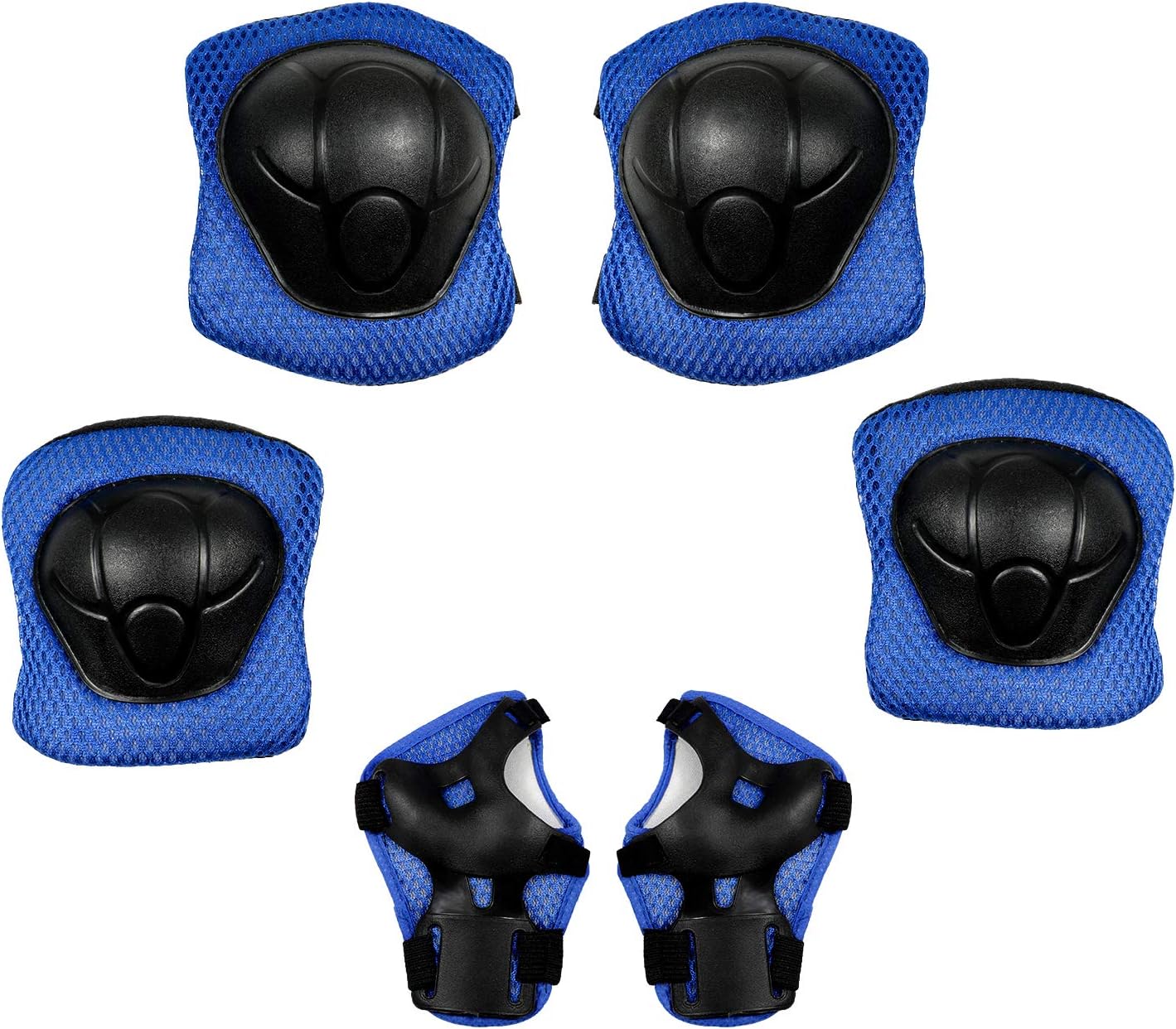 Waycreat 6 in 1 Kids Knee Pads Set, Protective Knee Elbow Pads with