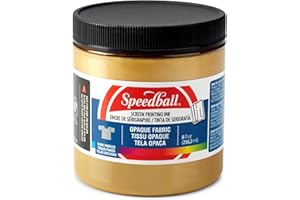 SPEEDBALL Opaque Fabric Screen Printing Ink Colour: Gold, Size: 8 oz