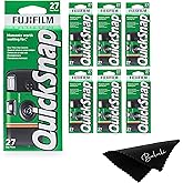 Fujifilm Quicksnap Flash Disposable Camera 400 Iso, 6 Pack, 35mm Camera, 27 Exp, Balveli Coth, Fuji Film Disposable Bulk, 6 Pack of Fuji Disposable Cameras.