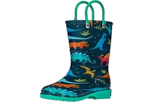 Wildkin Kids Rain Boots – 100% Waterproof with Slip-Resistant Tread & Easy Pull Handles
