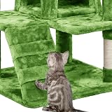 Yaheetech 138.5cm Cat Tree Tower with Condos & Ladder Green view 6