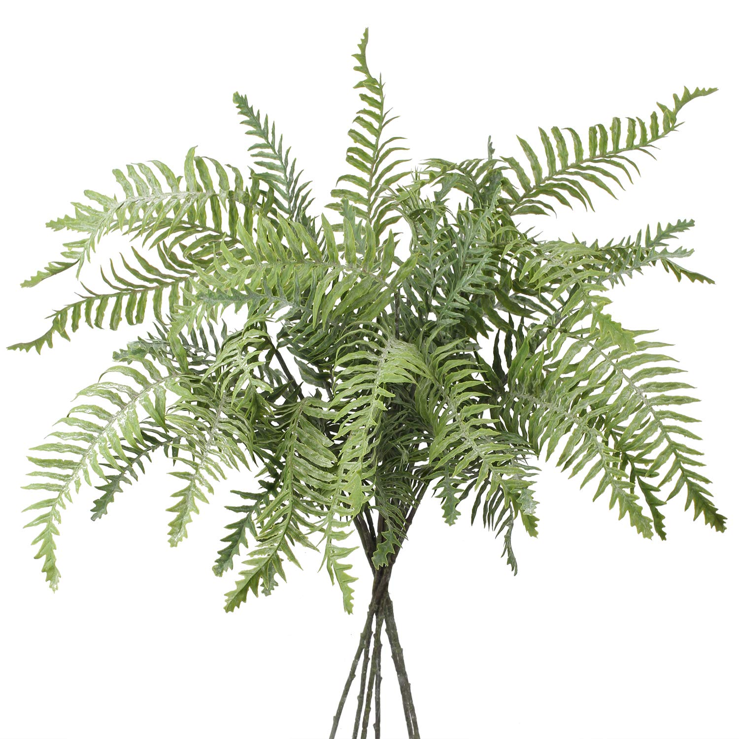 Briful 30" Artificial Boston Fern Stems Frosted Fern Plants Shrubs, 3 PCS Fake Ferns Leaves Persian Grass Fake Bushes for Indoor Home Garden Table Centerpieces Arrangements Decoration
