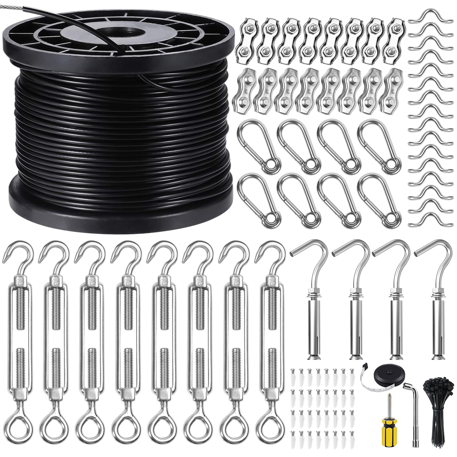 BLIKA String Light Hanging Kits, 500FT Coated
