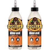 Gorilla Ultimate Waterproof Wood Glue, Natural Color, 18 oz, 2-Pack | PVA Glue, Extended Working Time, Bonds Hardwoods and Softwoods, Ideal for Indoor or Outdoor Repairs