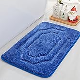 BEQHAUSE-Bathroom-Rugs-Non-Slip-Soft-Thick-Bath-Mats for Bathroom Floor Absorbent Shower Mat Machine Washable Quick Dry Bath Mat for Shower, and Tub 16"X24",Navy Blue