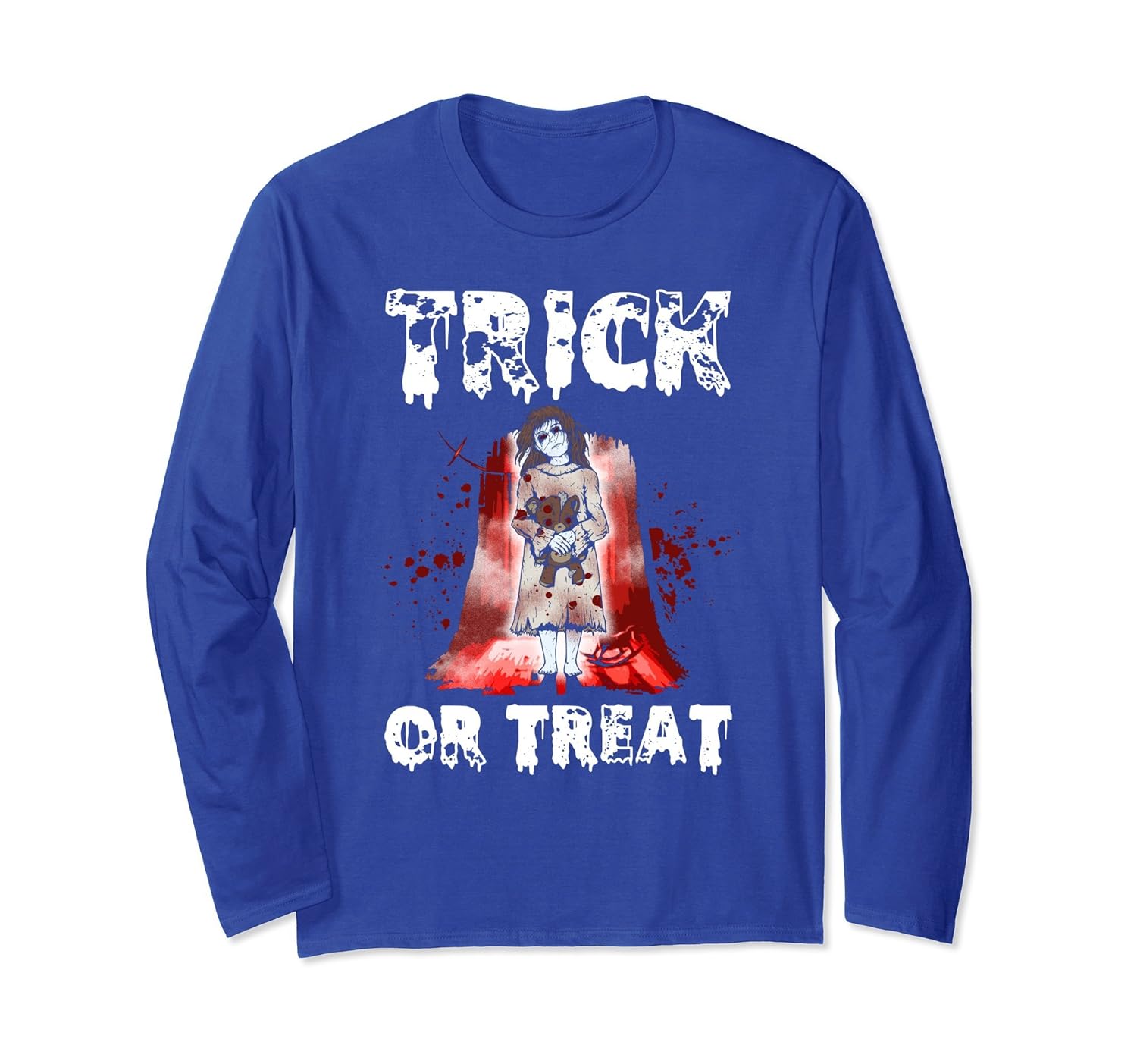 Trick or Treat Funny Halloween Party Long Sleeve T-shirt-Rose