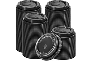 Clawsoff 240 Pack Disposable Coffee Cup lids, 3.54'' Leak-Proof Disposable Plastic Cup Lids for 10, 12, 16, 20oz Paper Cups, Hot/Cold Drinking Cup Lids, Black