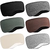 Chicingyou 6 Pack Winter Ear Warmer Headband Running Headband Earmuffs Double Layer Men Women Fuzzy Lining for Skiing Sport