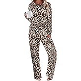 Ekouaer Womens Pajama Sets 2 Piece Sleepwear Soft Pajamas Long Sleeve Pjs Comfy Loungewear S-XXL