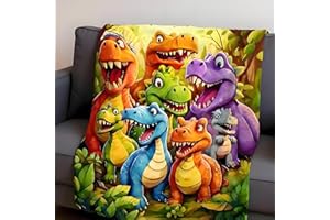 3D Dinosaur Blanket for Boys, 2026 New Cute Smiling Dinosaurs Hd Digital Print Flannel, Soft Cozy Warm Fleece Dino Blanket, A