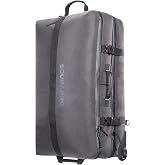 SCUBAPRO Definition Duo Compartment 118 Wheeled Duffle Dive Bag with Adjustable Backpack Straps, Top and Side Handles for Scuba Diving Gear, Premium Recycled Two-Tone Gray Fabric
