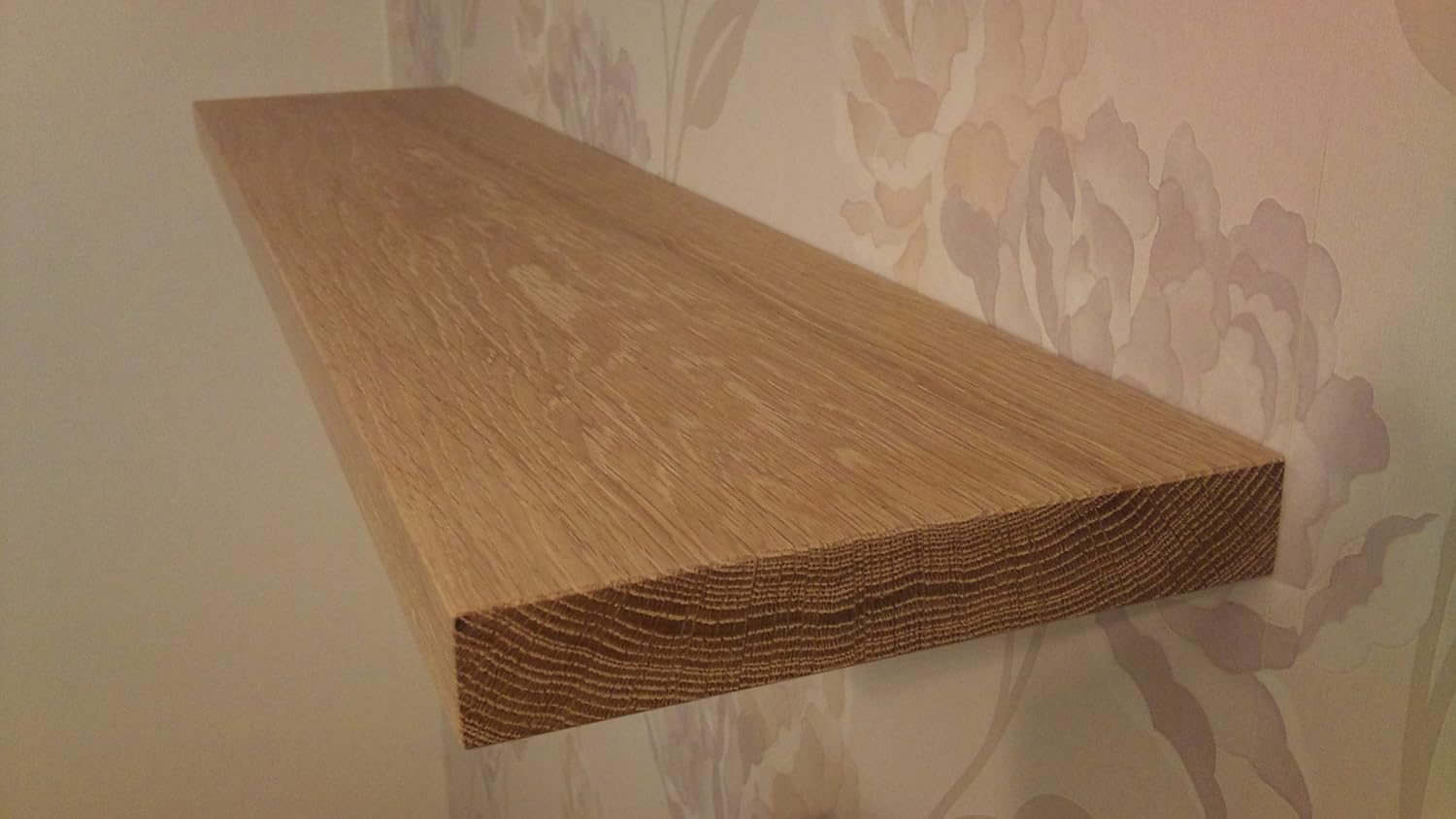 SOLID OAK FLOATING SHELF SIZE 150mm X 1200mm X 33mm 100 SOLID TIMBER