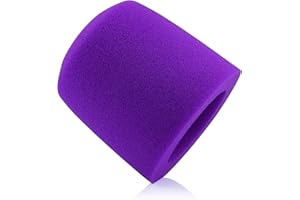 LEFXMOPHY MV7 Pop Filter for Shure MV7 MV7X Microphone Foam Cover Replacement, Purple Wind Muff