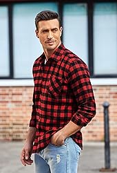 COOFANDY Mens Flannel Button Down Shirts Long