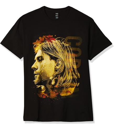 Amazon.com: Rock Off Kurt Cobain Nirvana Guitar Live Photo T-Shirt