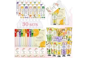 KONEUK 30 Pack Bulk Facial Mask, Bulk Hand Cream and Bulk Lip Balm Sets, Bridesmaid Gifts, Thank You Gifts, Bridal Shower Favors and Baby Shower Party Favors for Guests, Birthday Gifts, Small Gifts for Women