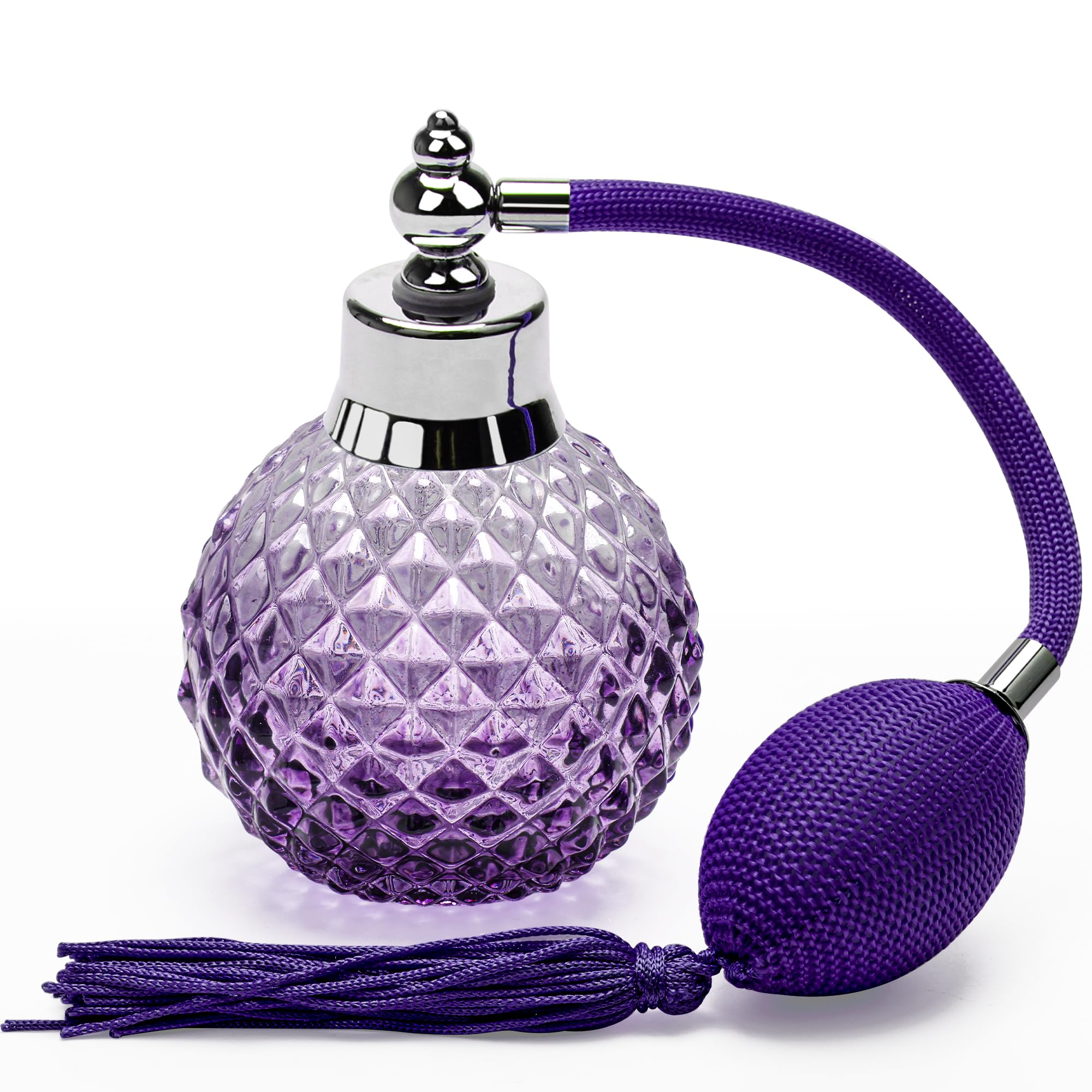 Photo 1 of Coolrunner Crystal Art Vintage Style Refillable Perfume Atomizer Long Spray Bottle 100ml (Purple)
