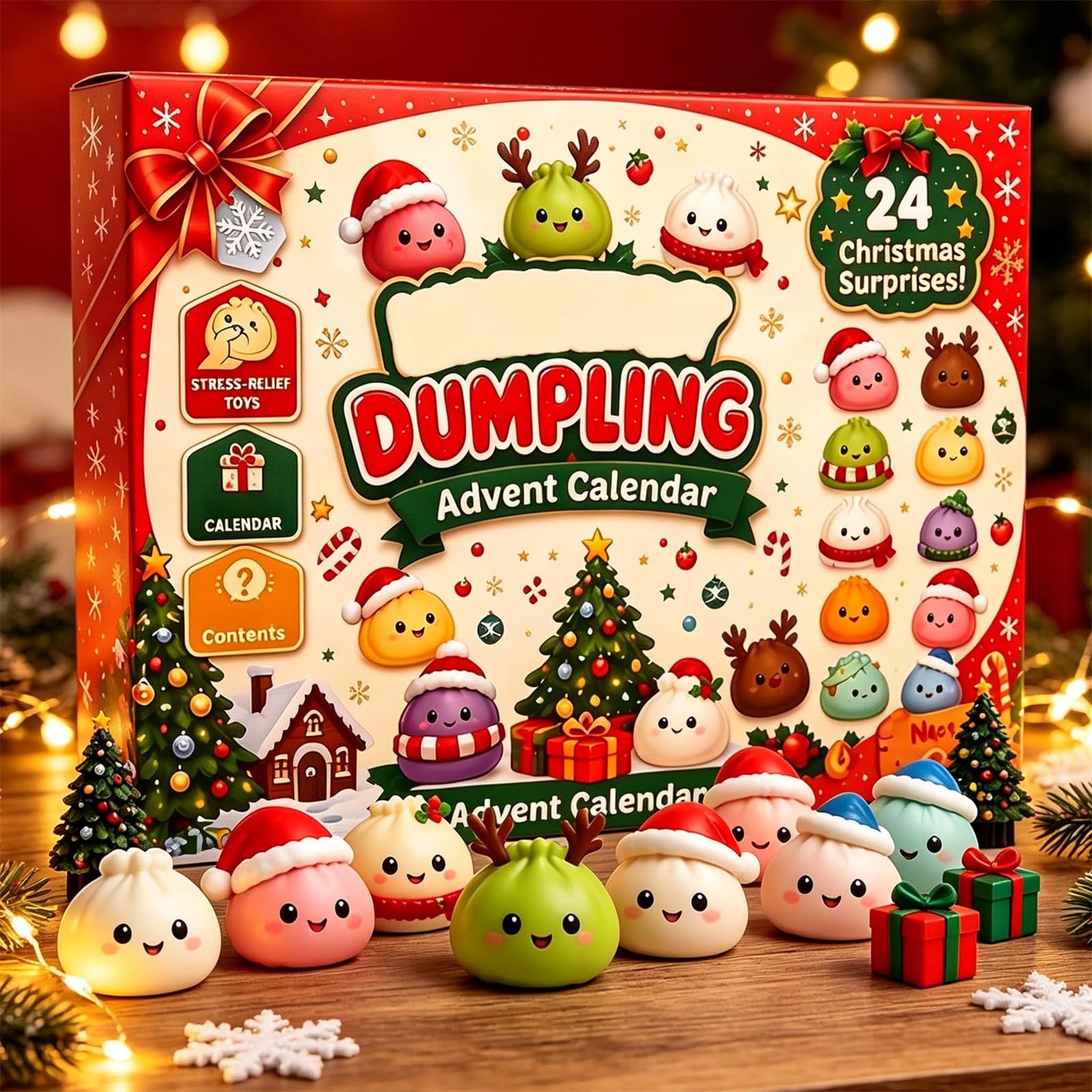 Christmas Squishies Advent Calendar 2026 24 Day Countdown Gift Collection | Mini Festive Figures Daily Countdown Compartments