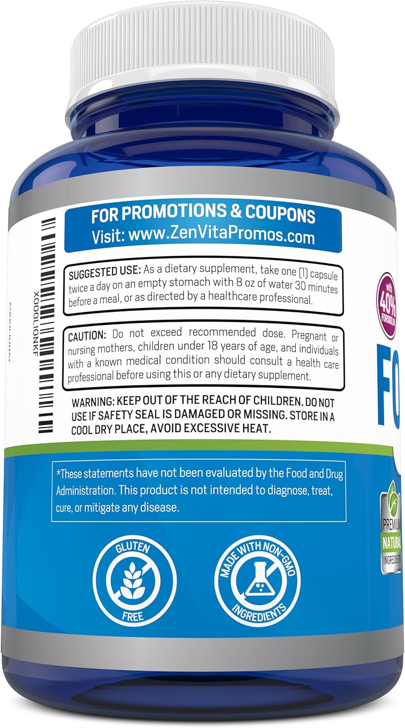 100% Pure Forskolin Extract 600mg - w/ 40% Standardized Forskolin for Maximum Strength Weight Loss | Effective Appetite Suppressant, Carb Blocker | Weight Loss Pills for Women & Men | 90 Capsules: Health & Personal Care