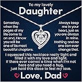 To My Daughter Necklace Gift From Father Jewelry Necklace Present From Dad In Birthday, Mother's Day Or Valentine's Day