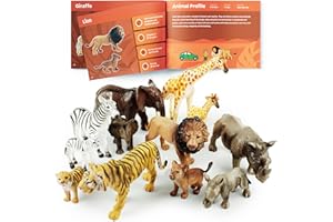Boley Jungle Safari Animal Set - 12-Piece Detailed Wildlife Figures for Educational Play - Durable Kids Toys Including Elephants, Giraffe, Lion, Tiger, Zebra - Ideal for Party Favors & Classroom