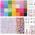 HARFINGTON 6000-Piece Tiny Glass Beads – 8/0 3mm Round Loose Beads For Jewelry Making | White DIY Craft Beads