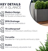CASARIA Large Tall Rattan Flower Pot Planter 3 Inner Pots Grey 83x30.5x60 cm view 8