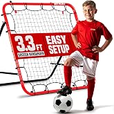 Soccer Rebound Net Rebounder | Skill Training Gifts, Aids &amp; Equipment for Kids Teens &amp; All Ages - Kick-Back/Portable, Adjustable Angles