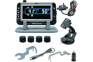 TST TRUCK SYSTEM TECHNOLOGIES TST 507 Tire Pressure Monitoring System with 4 Flow Hybrid Cap Sensors and Color Display for Metal/Rubber Valve Stems by Truck System Technologies, TPMS for RVs, Campers and Trailers